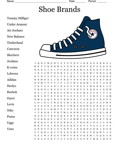 sneaker brand crossword puzzle.